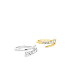 14k White and Yellow Gold  .55ct F VS2 Graduated Open Adjustable Ring